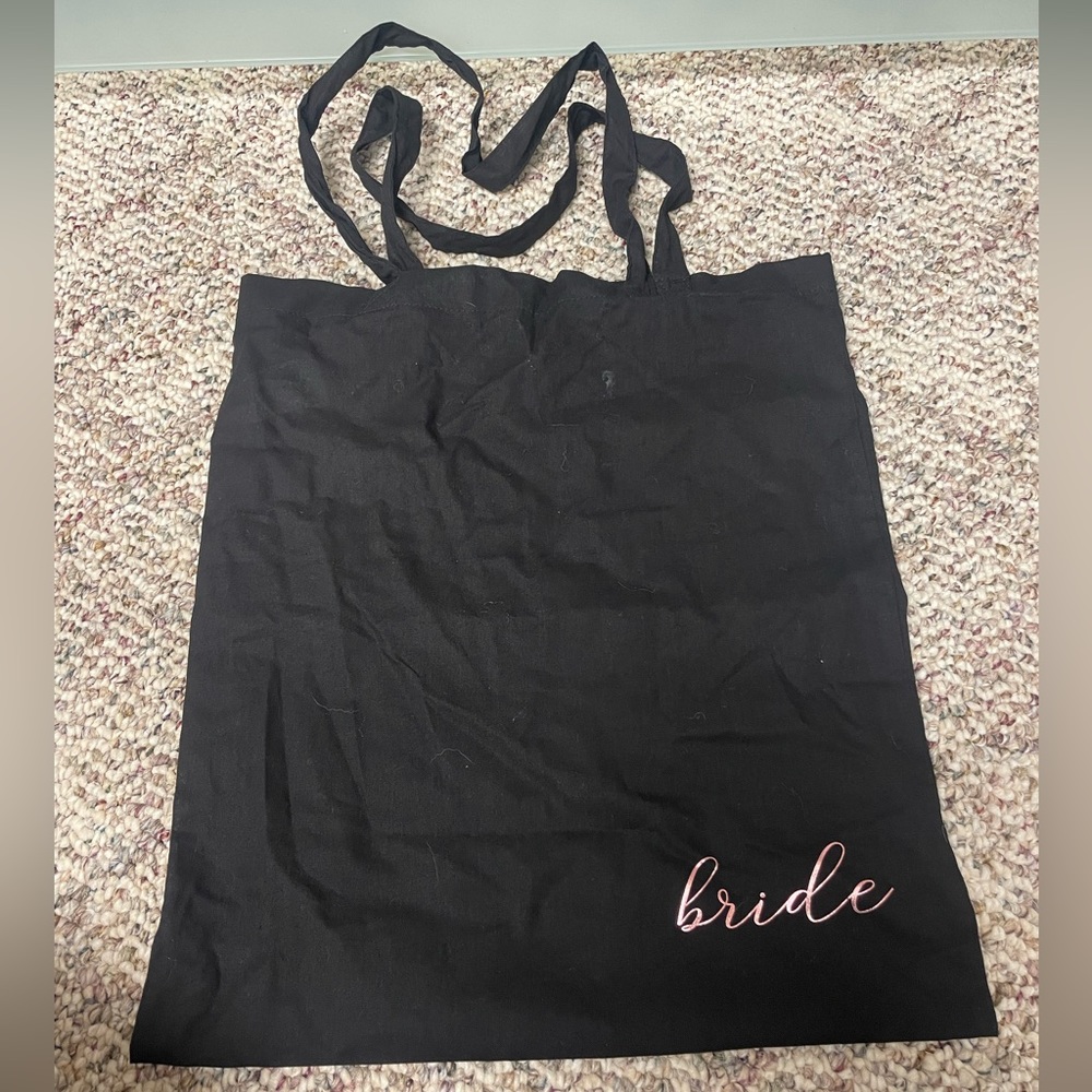 Black and rose gold cloth bridal bag